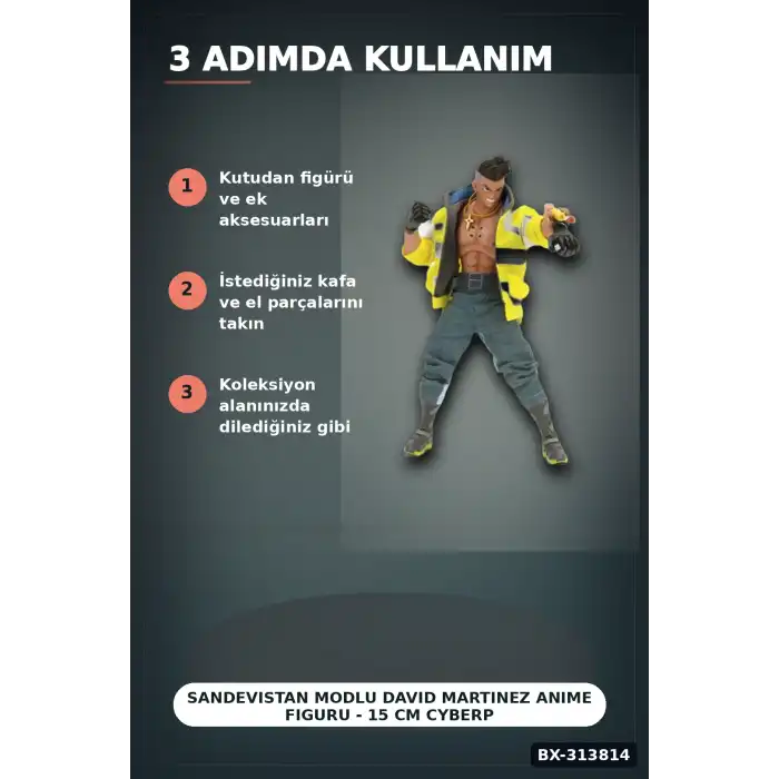 Sandevistan Modlu David Martinez Anime Figuru - 15 cm Cyberpunk Koleksiyon Hediyesi BX-313814