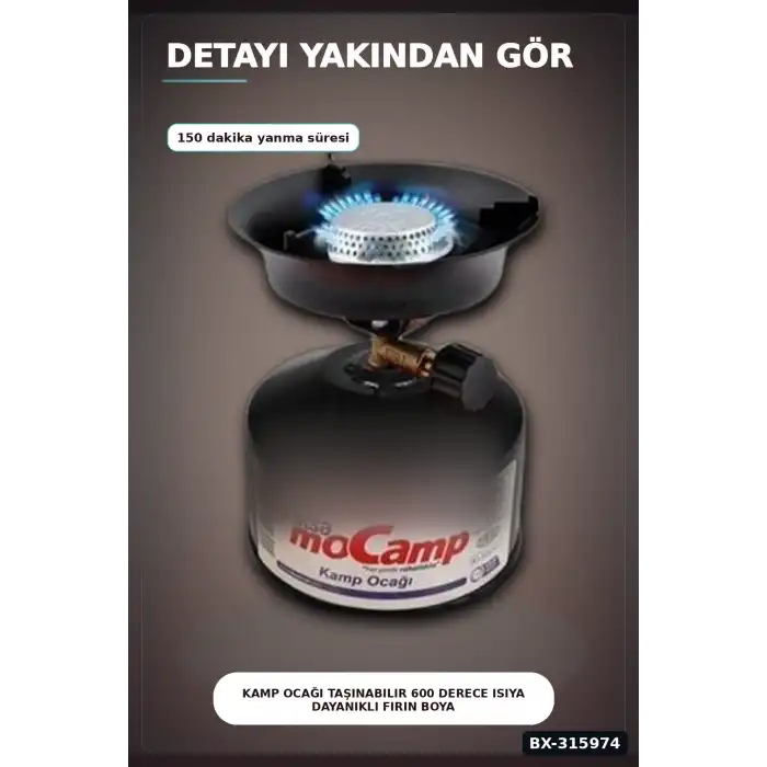 Kamp Ocağı Taşınabilir 600 Derece Isıya Dayanıklı Fırın Boyalı Paslanmaz Tekli BX-315974