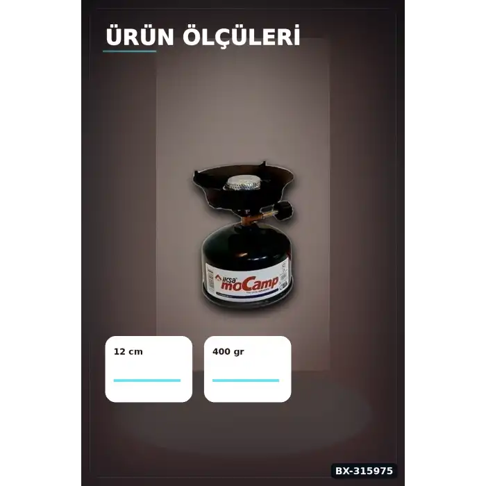 Portatif Kamp Ocağı 12 cm Pişirme Alanı 400 gr Gaz Ayarlı Pratik Doğa Ekipmanı BX-315975