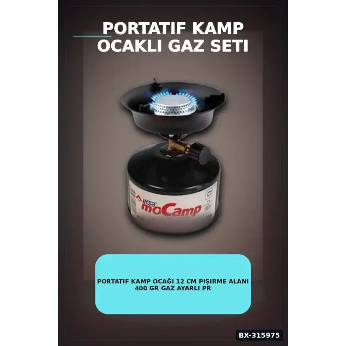 Portatif Kamp Ocağı 12 cm Pişirme Alanı 400 gr Gaz Ayarlı Pratik Doğa Ekipmanı BX-315975