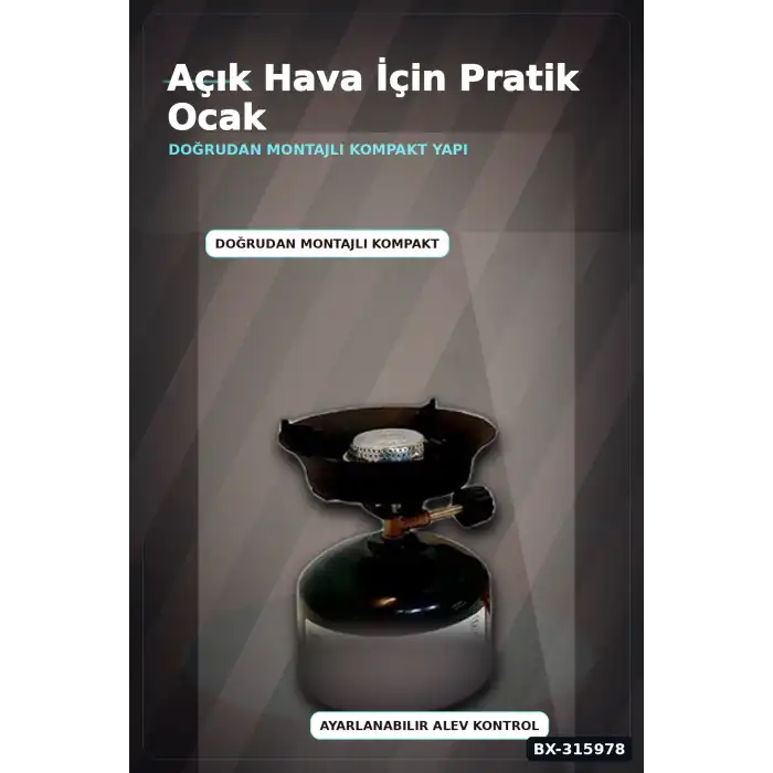 Taşınabilir Kamp Ocağı Ayarlanabilir Alevli Çıkarılabilir Izgaralı Gazlı Ocak BX-315978