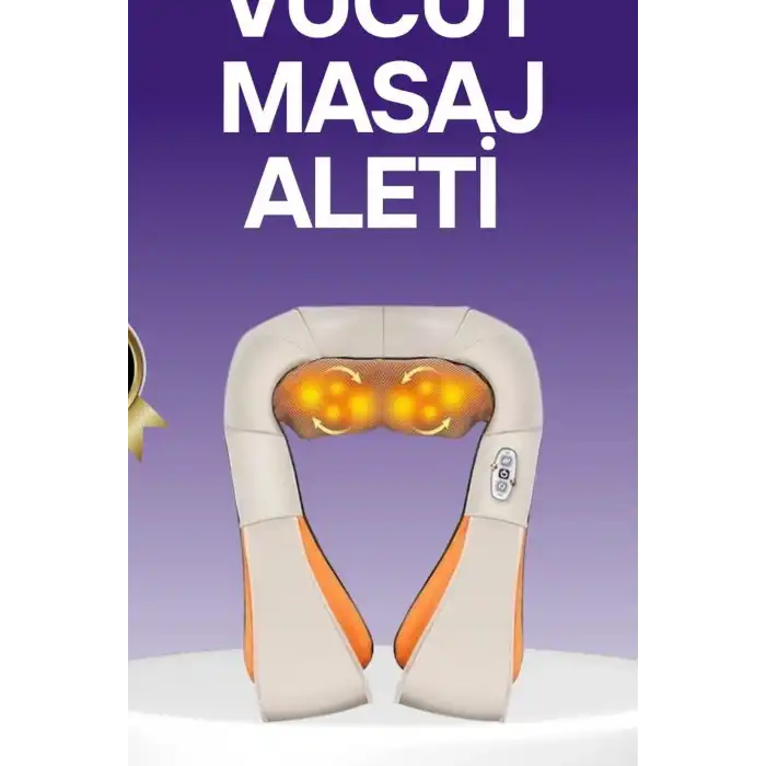 Boyun Ve Sırt Masaj Aleti - Isıtmalı 4D Yoğurmalı Ovma Cihazı, Ev Ve Araç Tipi BX-315980