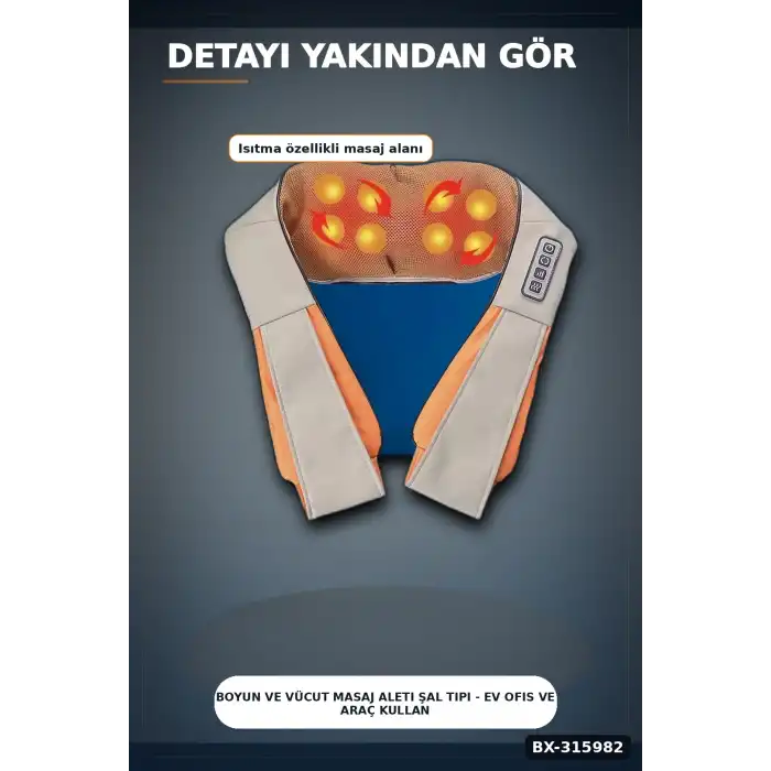 Boyun Ve Vücut Masaj Aleti Şal Tipi - Ev Ofis Ve Araç Kullanımına Uygun BX-315982