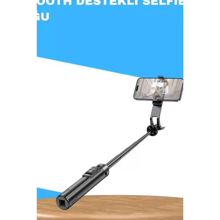 Bluetooth Selfie Çubuğu LED Işıklı Uzaktan Kumandalı Ayarlanabilir Tripod Tabanlı 130 cm BX-316001