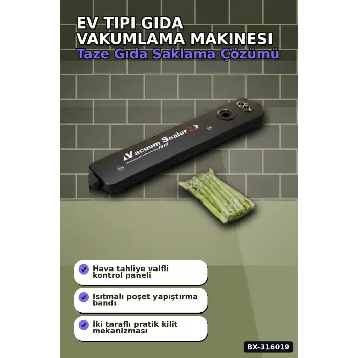 Gıda Vakumlama Makinesi ve Poşet Yapıştırma Cihazı - Ev Tipi Mutfak Saklama BX-316019