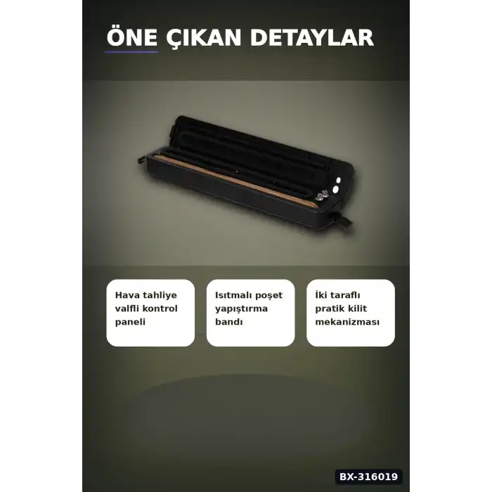 Gıda Vakumlama Makinesi ve Poşet Yapıştırma Cihazı - Ev Tipi Mutfak Saklama BX-316019