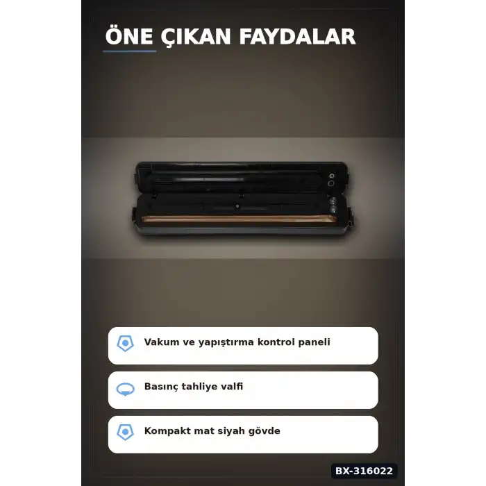 Ev Tipi Gıda Vakumlama Makinesi - Poşet Yapıştırma Cihazı, Mutfak Saklama BX-316022