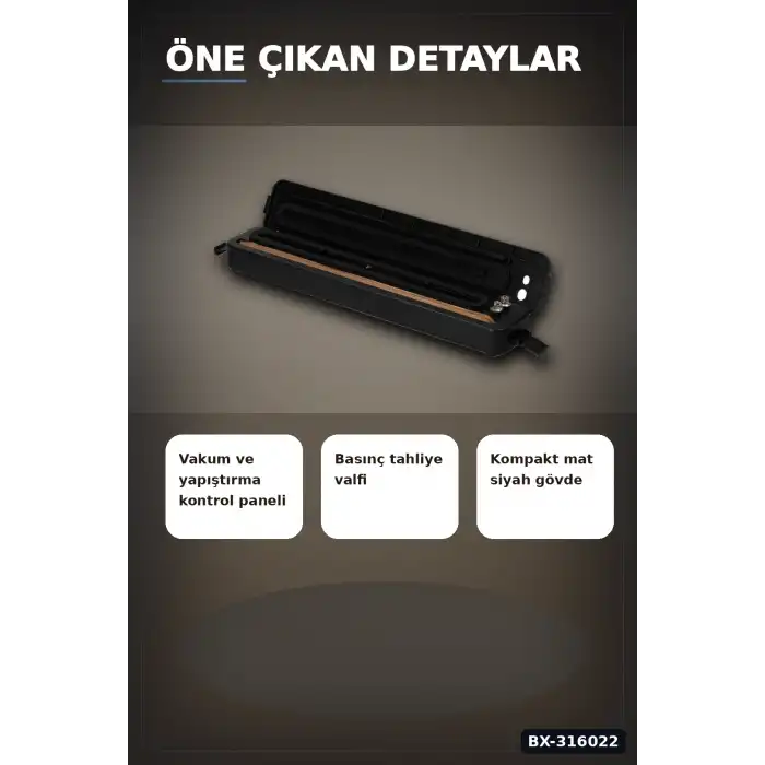 Ev Tipi Gıda Vakumlama Makinesi - Poşet Yapıştırma Cihazı, Mutfak Saklama BX-316022