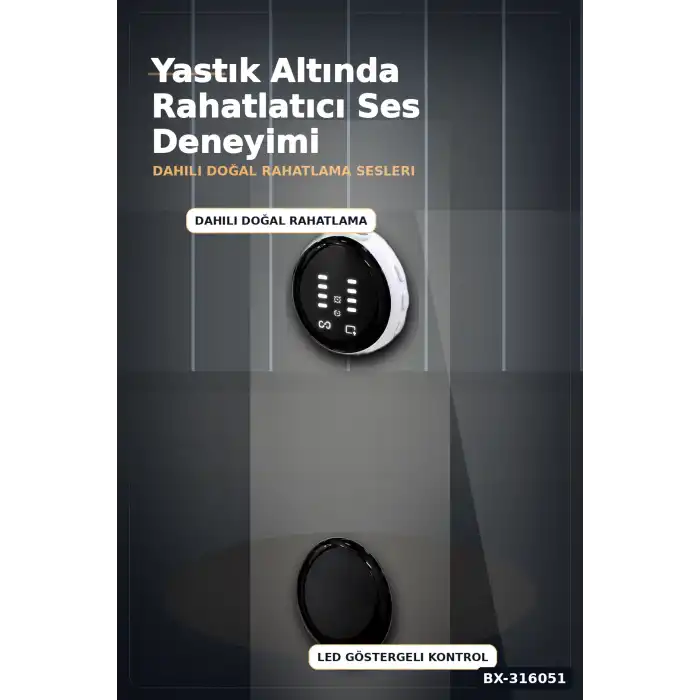 Bluetooth Uyku Hoparlörü Yastık Altı Ses Çalar 8 Saat Süreli Rahatlatıcı Müzik Cihazı BX-316051