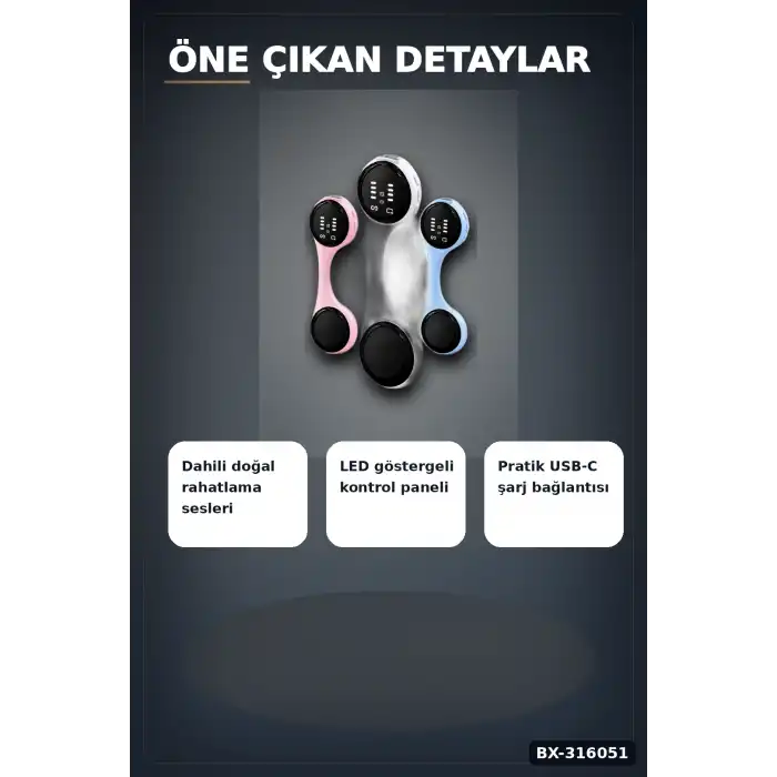 Bluetooth Uyku Hoparlörü Yastık Altı Ses Çalar 8 Saat Süreli Rahatlatıcı Müzik Cihazı BX-316051