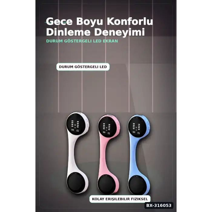 Bluetooth Yastık Altı Uyku Hoparlörü - Doğal Sesler ve Alarmlı Kompakt Cihaz BX-316053