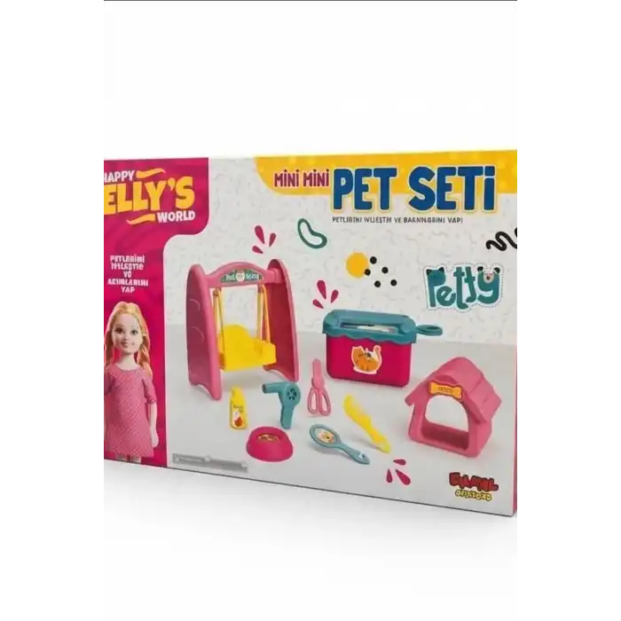 Ellys World Oyuncak Bebek ve Pet Seti - Kaydırak ile Salıncak Oyun Seti BX-316072