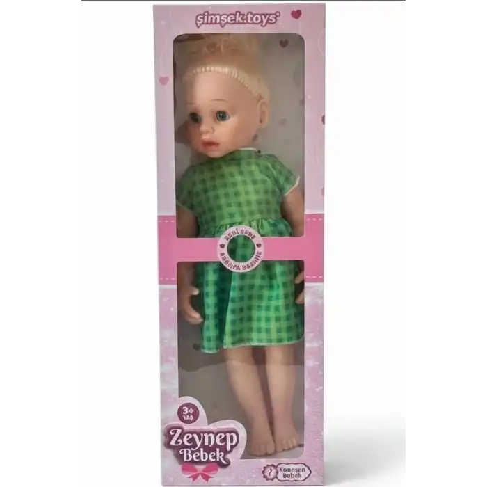 Konuşan Zeynep Oyuncak Bebek 58 cm Sert Bacaklı Sesli Çocuk Oyun Arkadaşı BX-316090