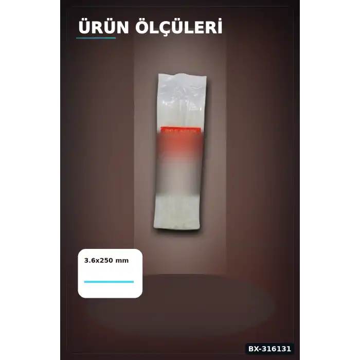 Kablo Bağı Plastik Cırt Kelepçe Beyaz 3.6x250 mm Düzenleyici Paket 100 Adet BX-316131