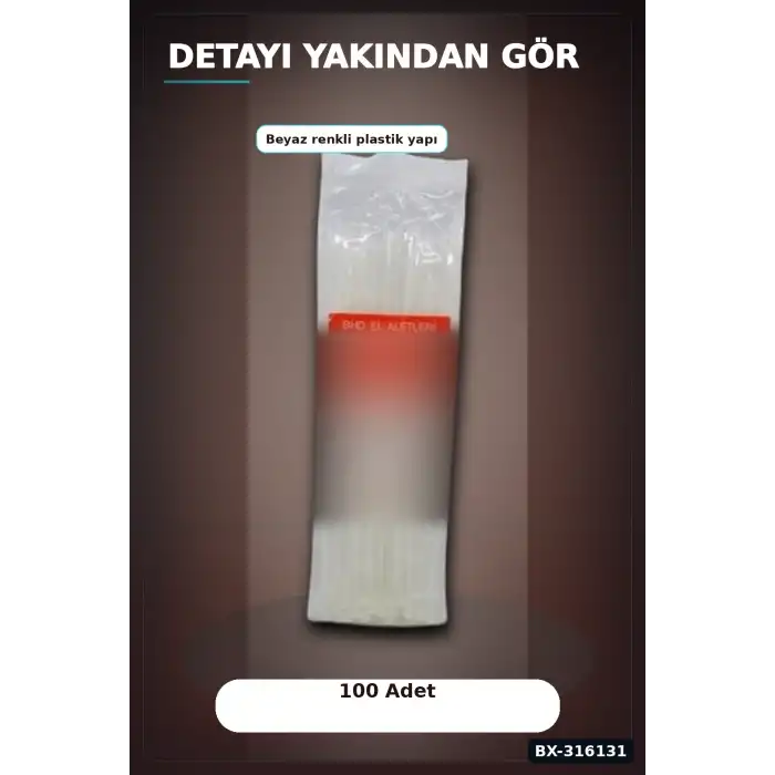 Kablo Bağı Plastik Cırt Kelepçe Beyaz 3.6x250 mm Düzenleyici Paket 100 Adet BX-316131