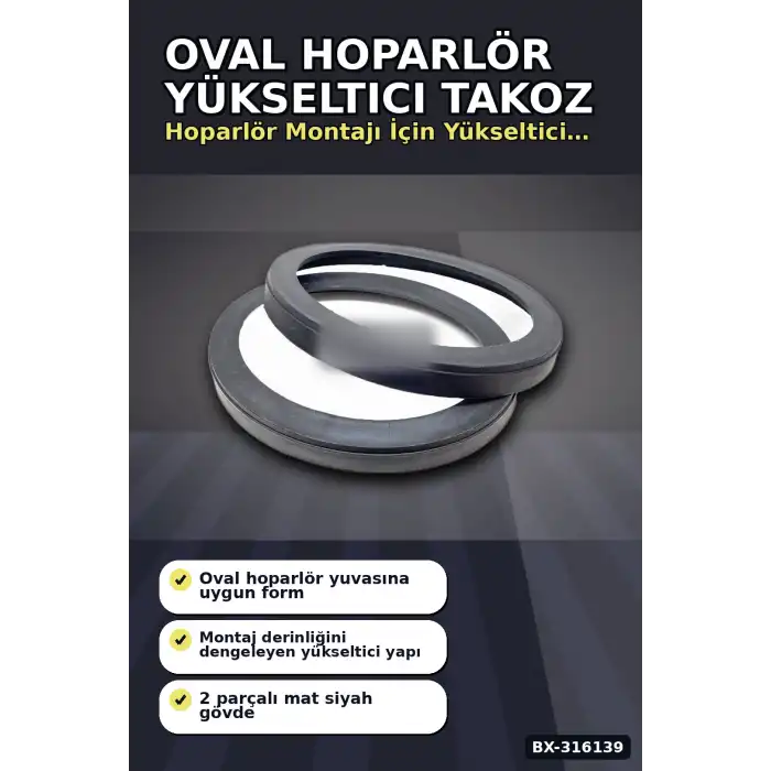Oval Hoparlör Yükseltici Takoz Altlık 16 cm Oto Ses Sistemi İçin 2 Adet BX-316139