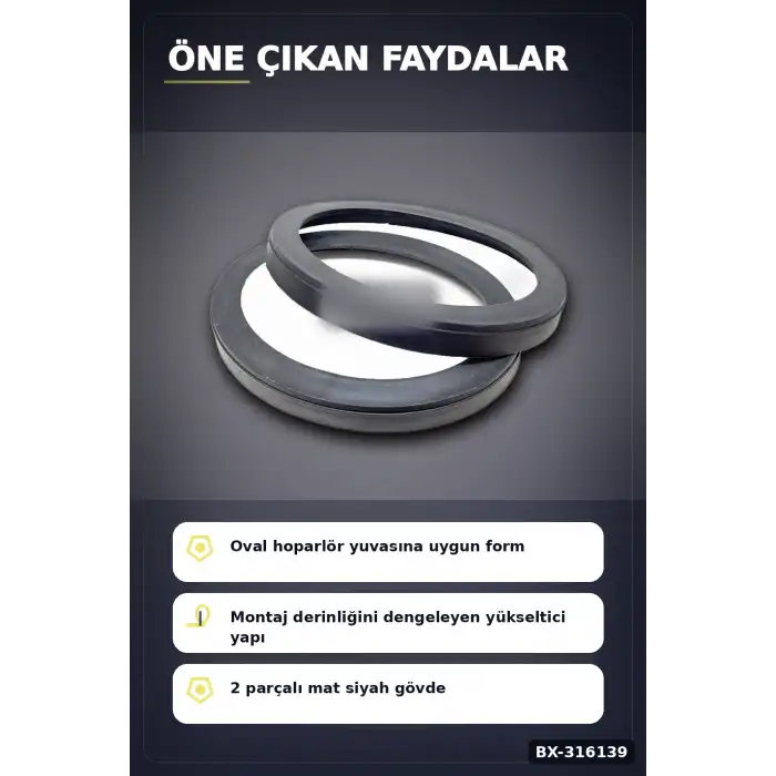 Oval Hoparlör Yükseltici Takoz Altlık 16 cm Oto Ses Sistemi İçin 2 Adet BX-316139