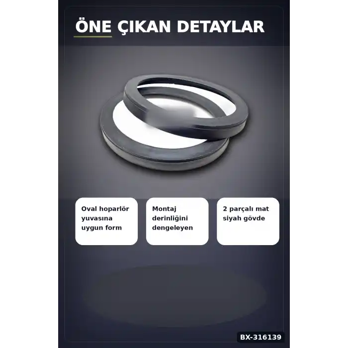 Oval Hoparlör Yükseltici Takoz Altlık 16 cm Oto Ses Sistemi İçin 2 Adet BX-316139