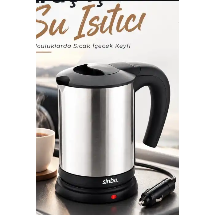 Araç İçi Su Isıtıcı Kettle 12V Çakmaklık Girişli Çelik Gövdeli Termos Kupa BX-316149