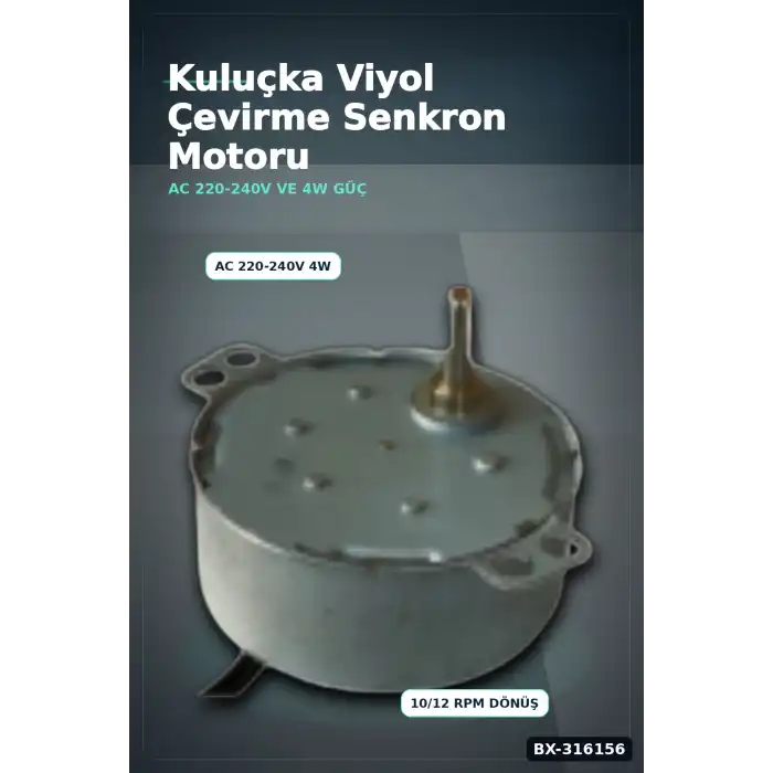 Kuluçka Motoru 50 TYZ 10/12 RPM Yumurta Viyol Çevirme Makinesi Motor Parçası BX-316156