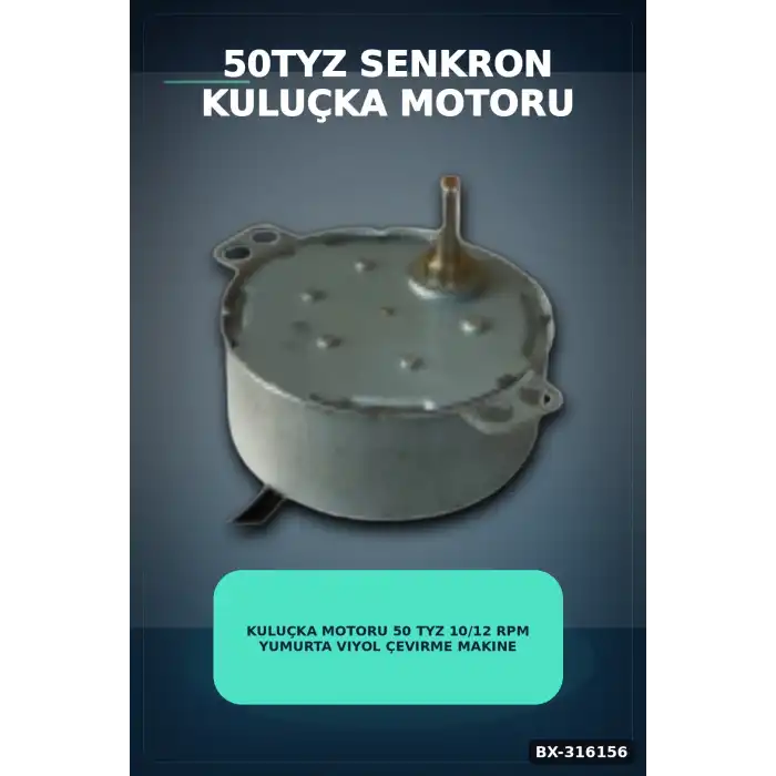 Kuluçka Motoru 50 TYZ 10/12 RPM Yumurta Viyol Çevirme Makinesi Motor Parçası BX-316156