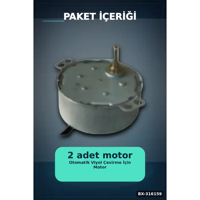 Kuluçka Makinesi Viyol Çevirme Motoru 50 TYZ 10/12 RPM Otomatik - 2 Adet BX-316159