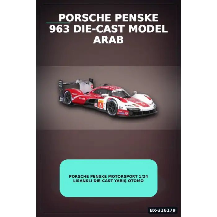 Porsche Penske Motorsport 1/24 Lisanslı Die-Cast Yarış Otomobili Figürü BX-316179