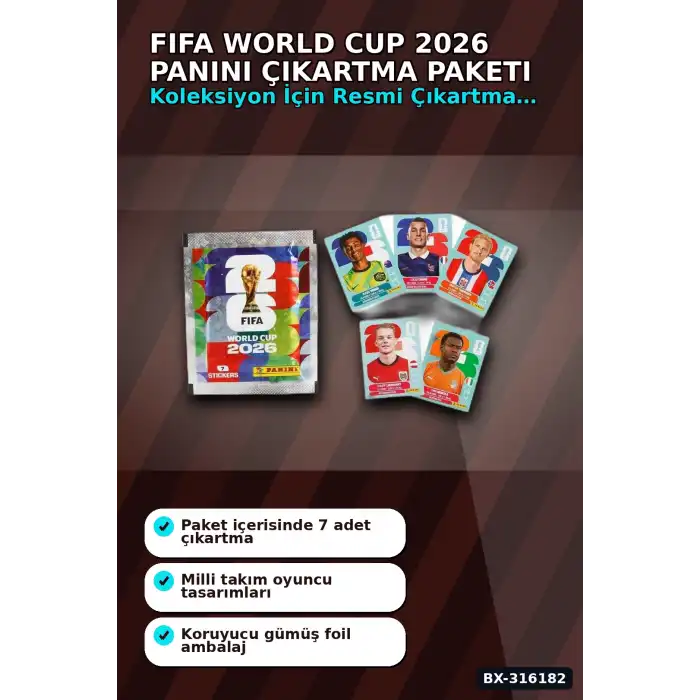 Fifa World Cup 2026 Çıkartma Paketi - Küçük Boy Futbol Koleksiyon Çıkartması BX-316182