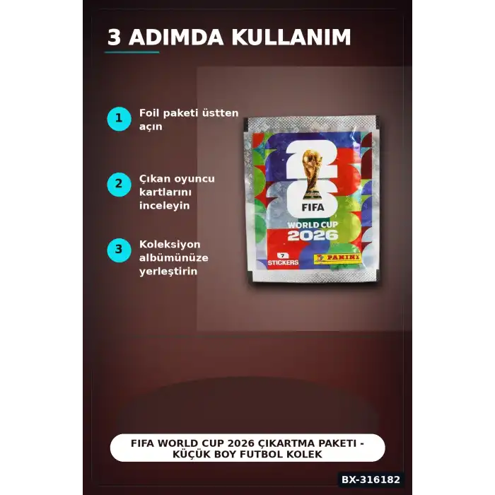 Fifa World Cup 2026 Çıkartma Paketi - Küçük Boy Futbol Koleksiyon Çıkartması BX-316182