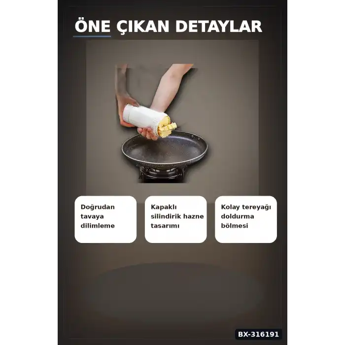 Tereyağı Sürme ve Kesme Aparatı - Pratik Saklama Kabı, Ergonomik Tereyağlık BX-316191