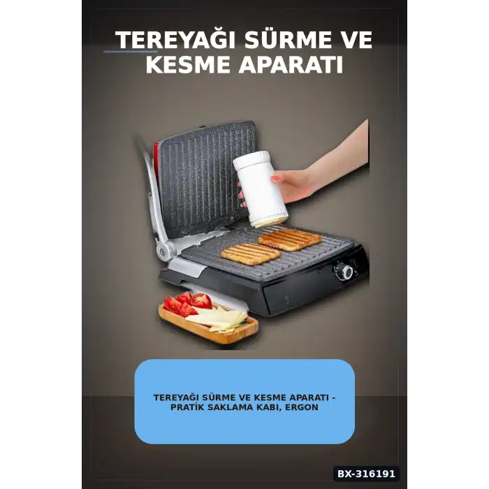 Tereyağı Sürme ve Kesme Aparatı - Pratik Saklama Kabı, Ergonomik Tereyağlık BX-316191