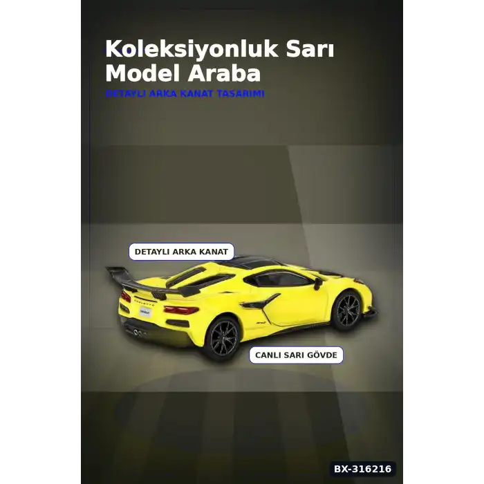 Chevrolet Corvette ZR1 Model Araba 1/64 Ölçek Oyuncak Koleksiyon Aracı BX-316216