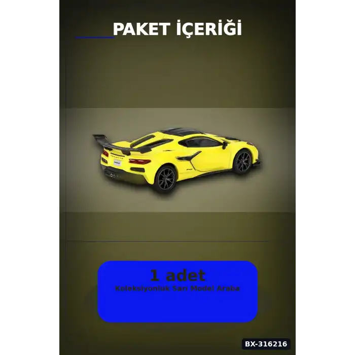 Chevrolet Corvette ZR1 Model Araba 1/64 Ölçek Oyuncak Koleksiyon Aracı BX-316216