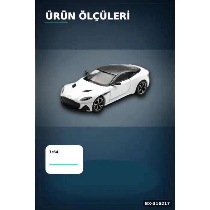 Model Araba 1/64 Aston Martin DBS Stratus White Koleksiyonluk Araç Oyuncak BX-316217