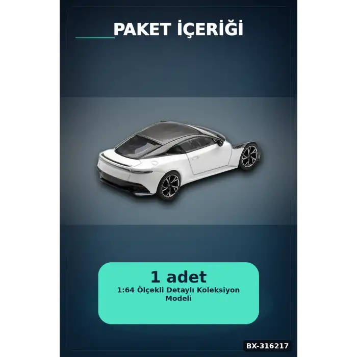 Model Araba 1/64 Aston Martin DBS Stratus White Koleksiyonluk Araç Oyuncak BX-316217