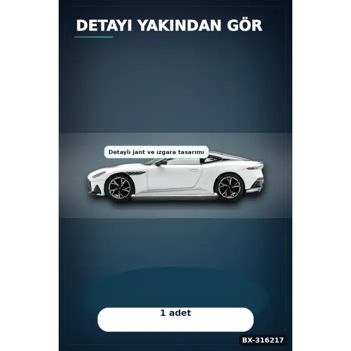 Model Araba 1/64 Aston Martin DBS Stratus White Koleksiyonluk Araç Oyuncak BX-316217