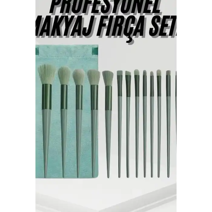 Makyaj Fırça Seti 13 Parça Çantalı - Fondöten Far Pudra ve Allık Fırçaları BX-316234