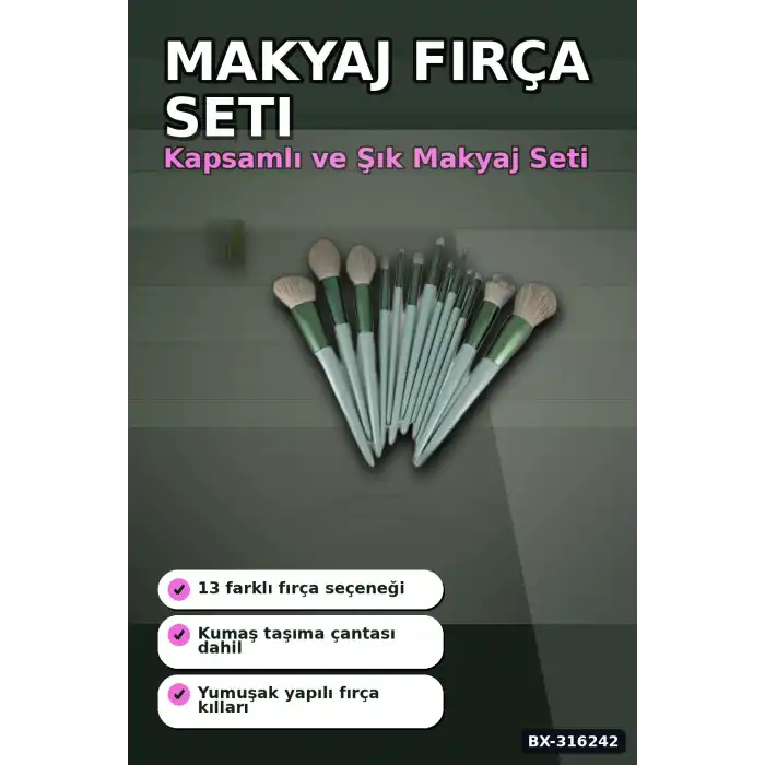 Makyaj Fırça Seti Fondöten Allık Pudra Fırçası, Yumuşak Kıllı Yüz Fırçaları BX-316242