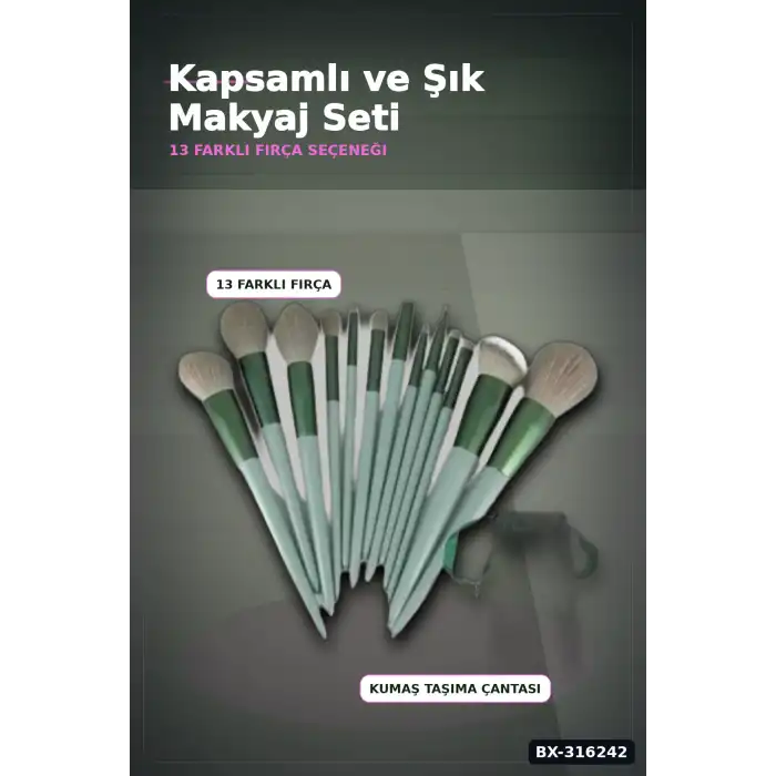 Makyaj Fırça Seti Fondöten Allık Pudra Fırçası, Yumuşak Kıllı Yüz Fırçaları BX-316242