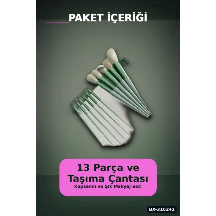 Makyaj Fırça Seti Fondöten Allık Pudra Fırçası, Yumuşak Kıllı Yüz Fırçaları BX-316242