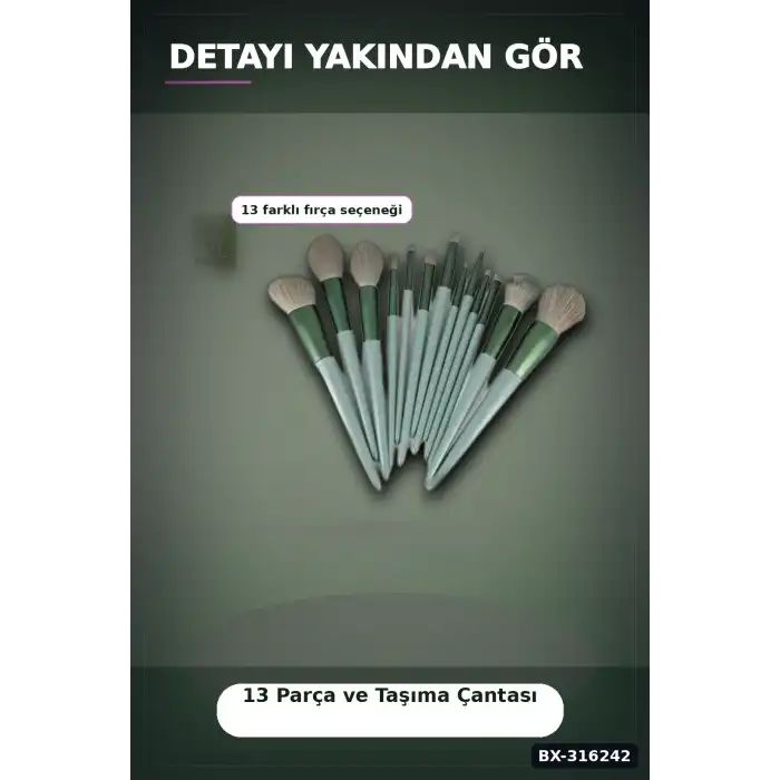 Makyaj Fırça Seti Fondöten Allık Pudra Fırçası, Yumuşak Kıllı Yüz Fırçaları BX-316242