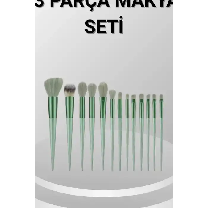 Makyaj Fırça Seti 13 Parça - Ergonomik Saplı Taşınabilir Pudra Fırçası BX-316244
