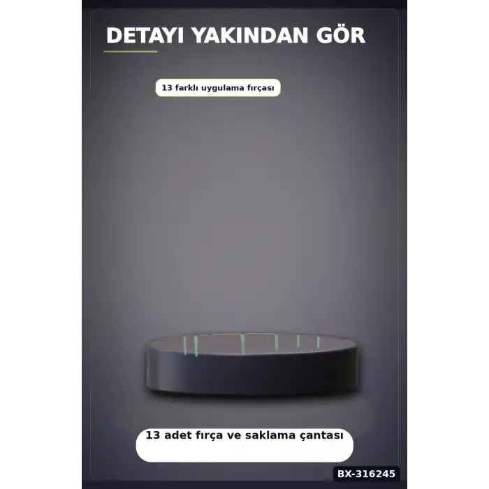 Makyaj Fırça Seti 13 Parça - Yumuşak Kıllı Dökülme Yapmayan Yüz ve Göz Seti BX-316245