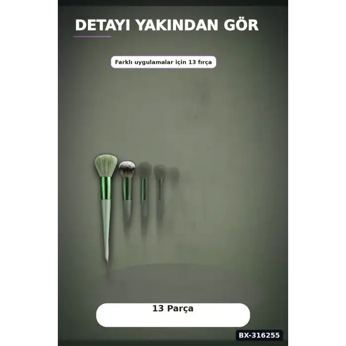 Makyaj Fırça Seti Çantalı Yumuşak Kıllı Yüz Göz ve Dudak Uygulama Fırçaları BX-316255