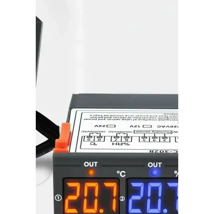 Dijital Termostat ve Nem Kontrol Cihazı Çift Ekranlı Kuluçka Sensörü 10A 220V BX-316264