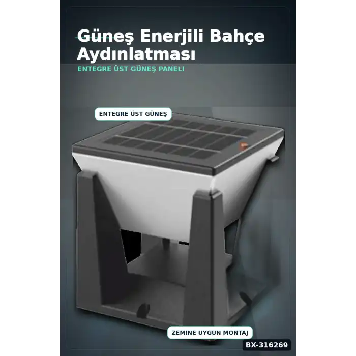 Solar Bahçe Armatürü 75W 6500K Işık IP65 Dış Mekan Lambası 1 Adet BX-316269