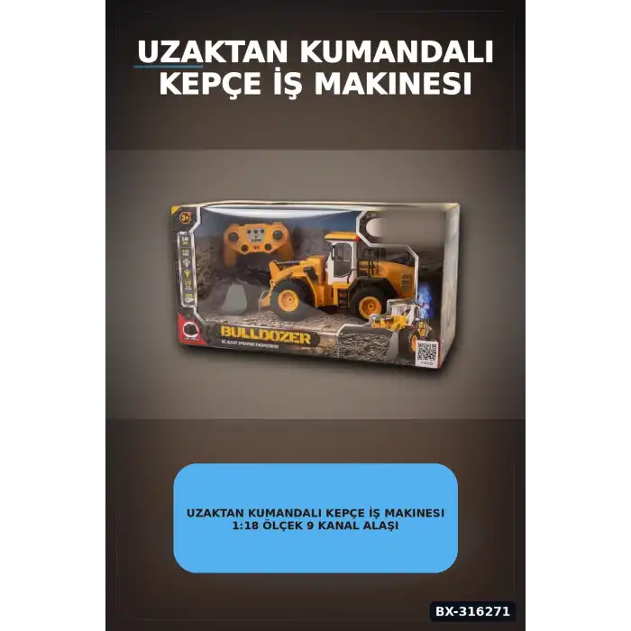 Uzaktan Kumandalı Kepçe İş Makinesi 1:18 Ölçek 9 Kanal Alaşımlı Oyuncak BX-316271