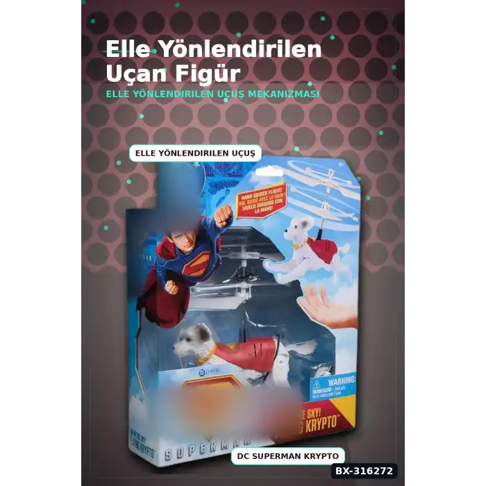 Uçan Krypto Köpek Figürü 19 cm DC Comics Superman - Elle Yönlendirilen Oyuncak BX-316272