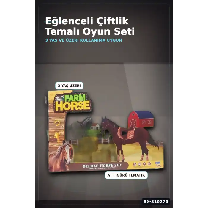 At Çiftliği Oyun Seti 1 Adet - Çocuklar İçin Eğitici Çiftlik Temalı Oyuncak BX-316276