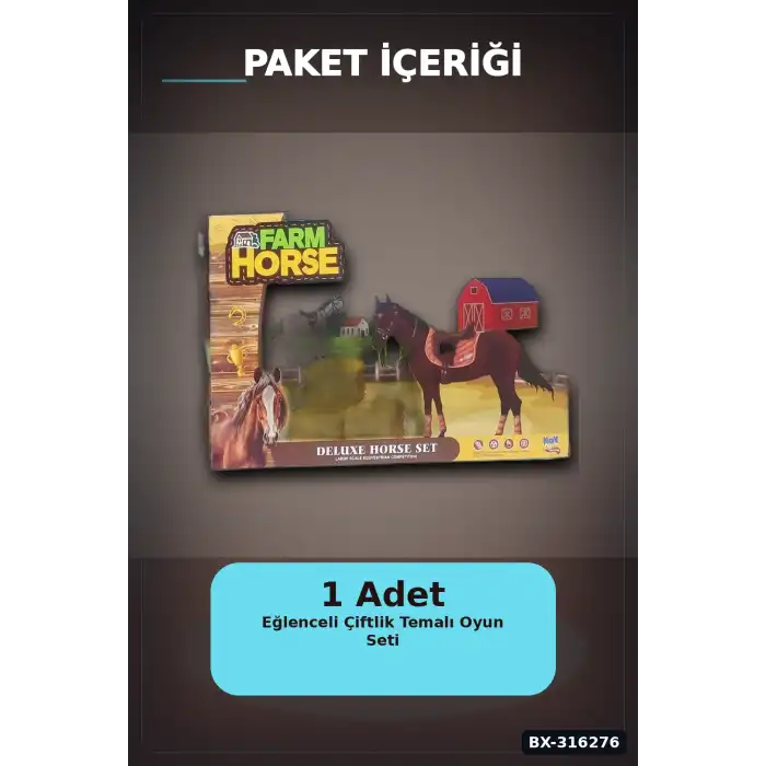 At Çiftliği Oyun Seti 1 Adet - Çocuklar İçin Eğitici Çiftlik Temalı Oyuncak BX-316276